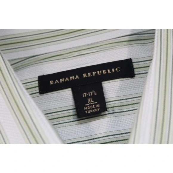 Banana Republic Dress Shirt French Cuff Striped Long Sleeve Mens XL 17-17.5 - Picture 8 of 11